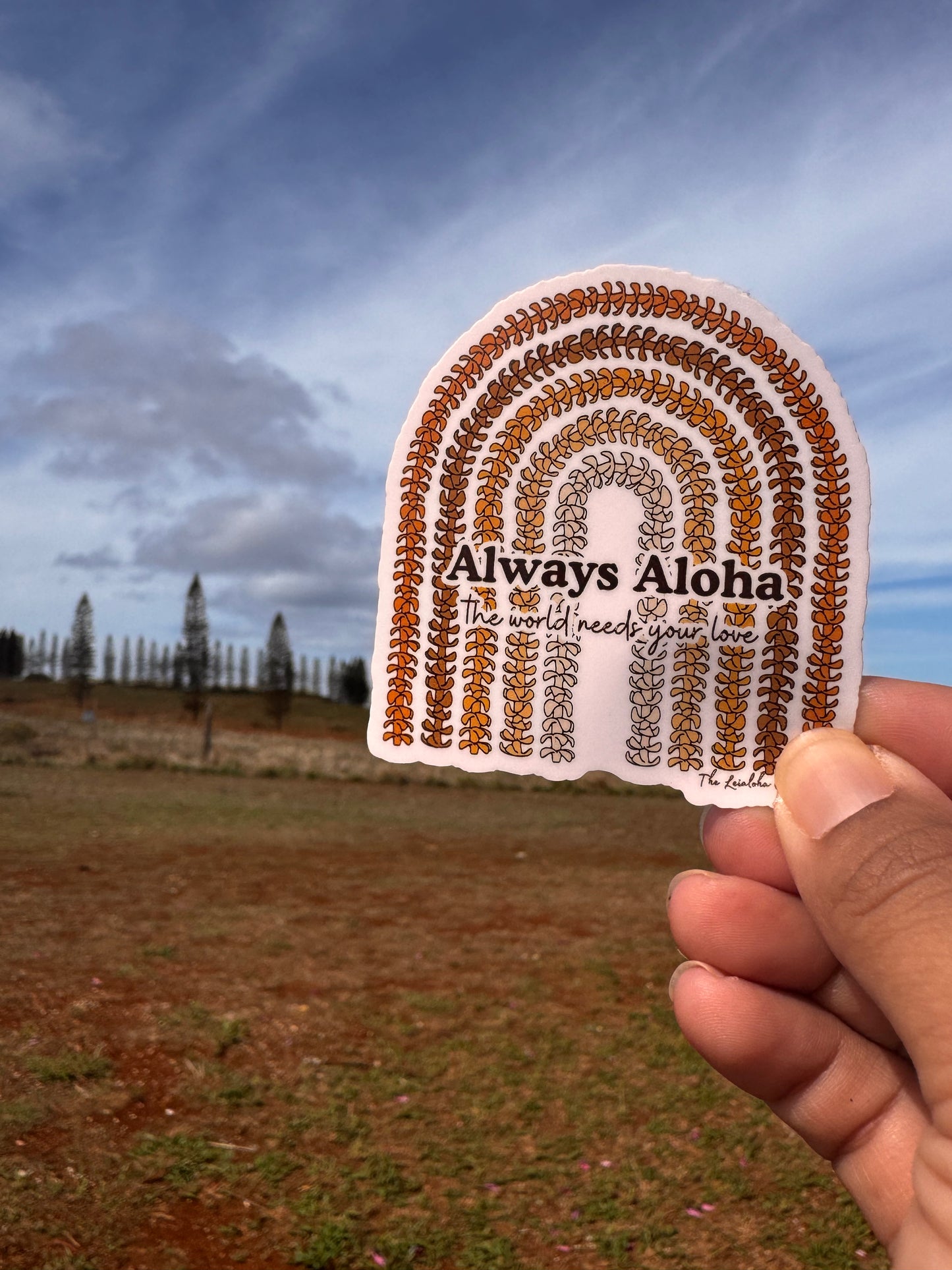 Always Aloha Rainbow Lei Sticker