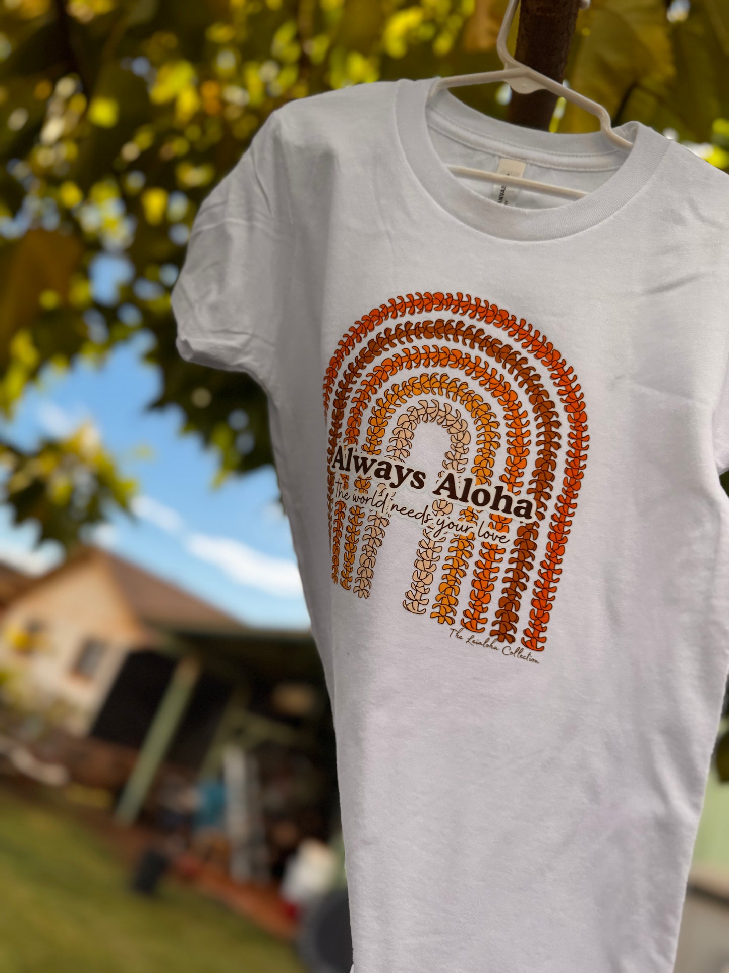 Always Aloha puakenikeni rainbow Keiki Tee