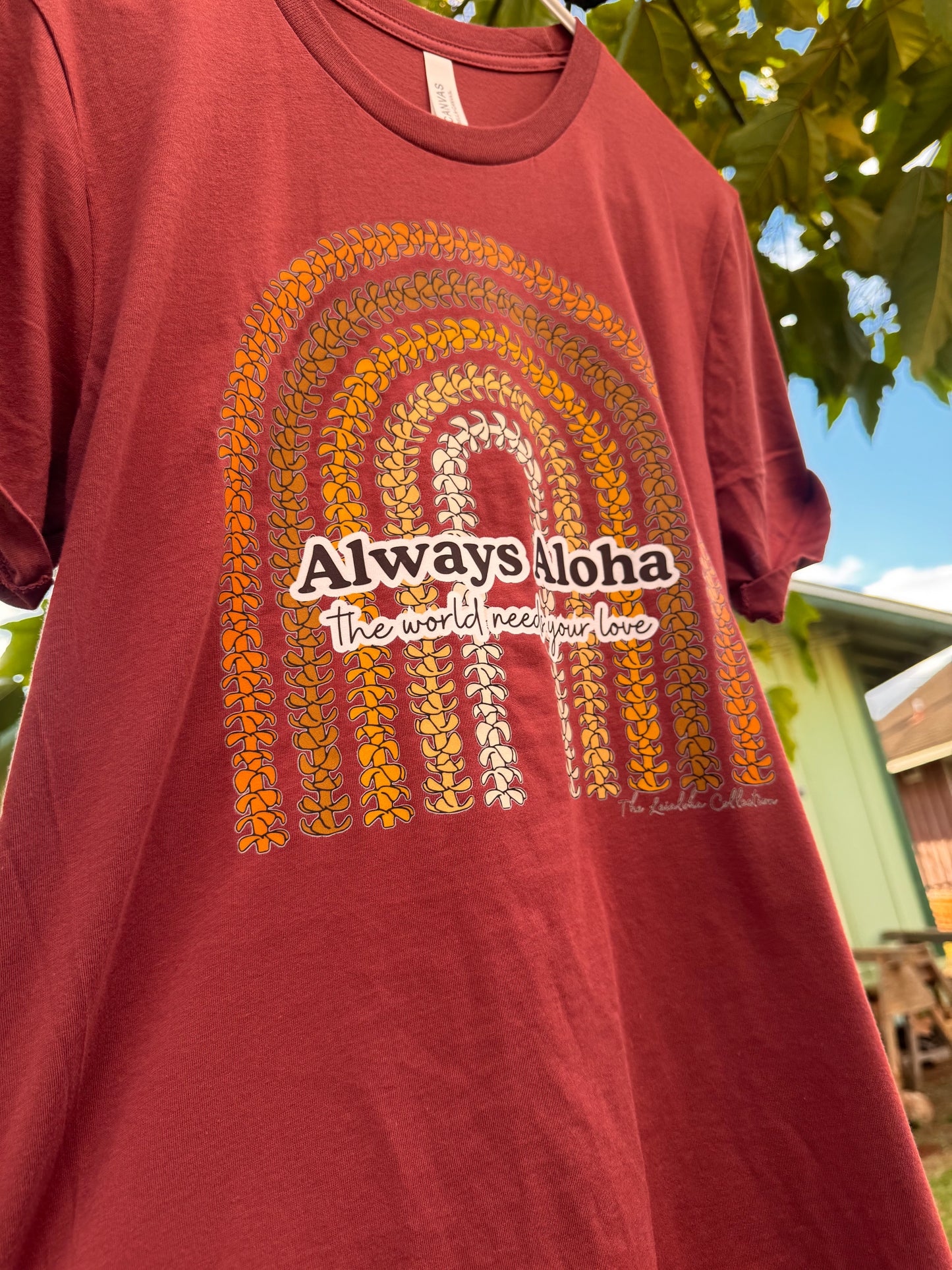 Always Aloha puakenikeni rainbow T-shirt