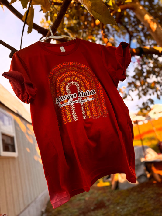 Always Aloha puakenikeni rainbow T-shirt